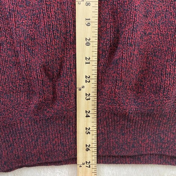 Vintage LL Bean Sweater Men's XL Fisherman 5 Button Henley Hethered Red Knit USA - Picture 9 of 10
